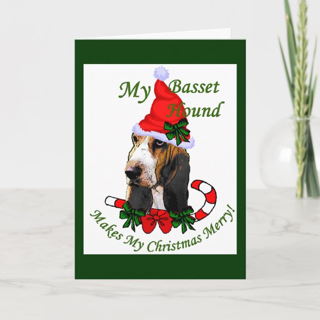 Basset Hound-julklappar Helgkort (Framsida)