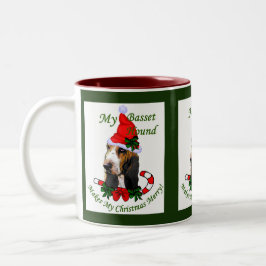 Basset Hound-julklappar Två-Tonad Mugg