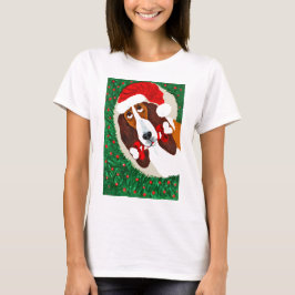 Basset Hound Julkrans T-shirt