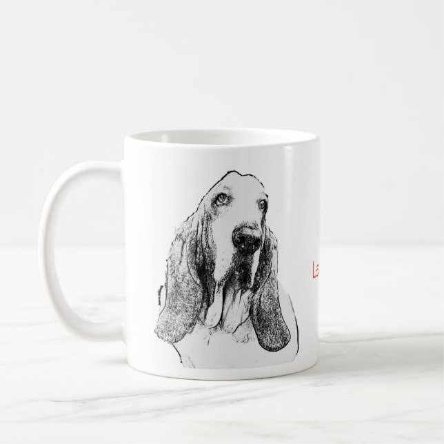 Basset hound kaffemugg (Vänster)