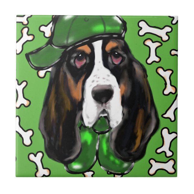 Basset Hound Kakelplatta (Framsidan)