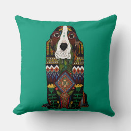 Basset Hound kärlek jade Kudde