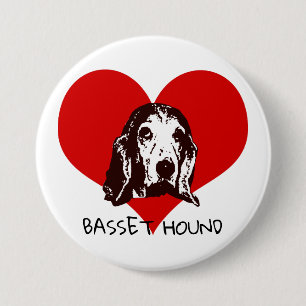 Basset Hound Kärlek Knapp