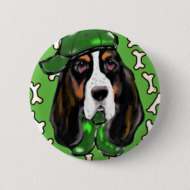 Basset Hound Knapp (Framsida)
