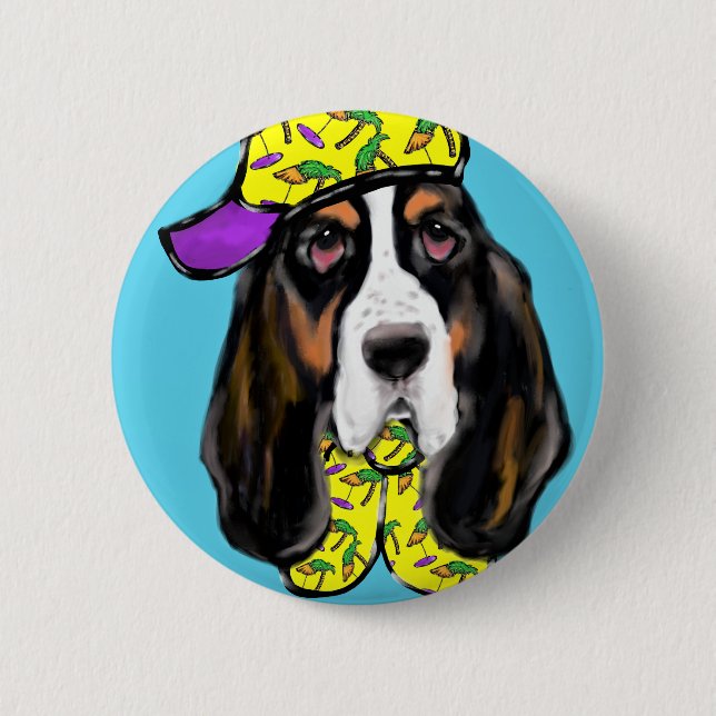 Basset Hound Knapp (Framsida)
