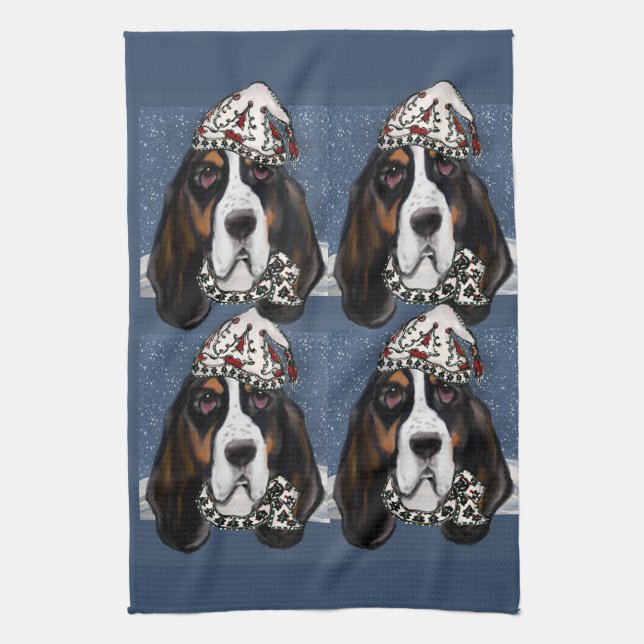 BASSET HOUND KÖKSHANDDUK (Vertikal)