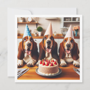Basset Hound-kort, Basset Hound-födelsedag Inbjudningar