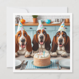 Basset Hound-kort, Basset Hound-födelsedag Inbjudningar