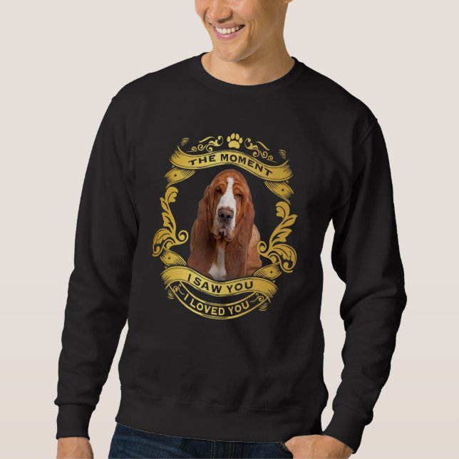 Basset Hound Lång Ärmad Tröja (Framsida)