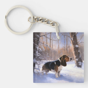 Basset Hound Låt det snöa jul