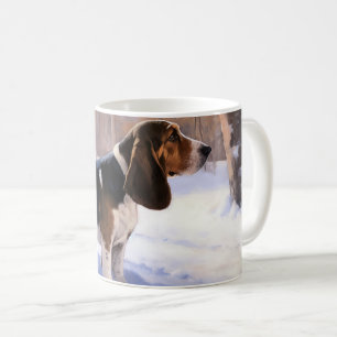 Basset Hound Låt det snöa jul Kaffemugg