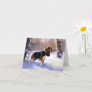 Basset Hound Låt det snöa jul Kort