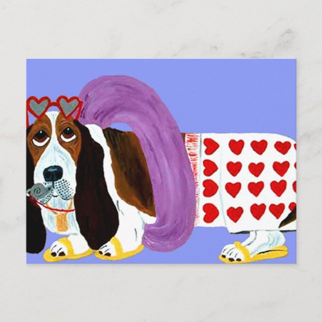Basset Hound Lifeguard Vykort (Framsida)