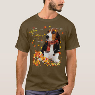 Basset Hound Löv-fallande Hej höst för Hund älskar T Shirt