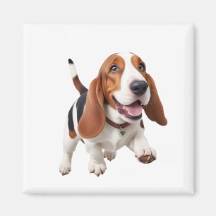 Basset Hound Lycklig-uppspelande Roligt som skakar Magnet