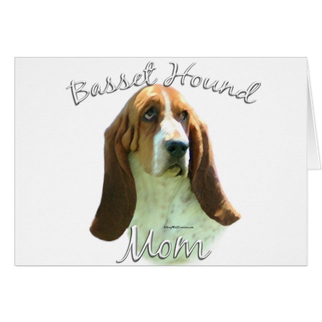 Basset Hound Mamma 2 Hälsningskort (Framsidan Horizontal)