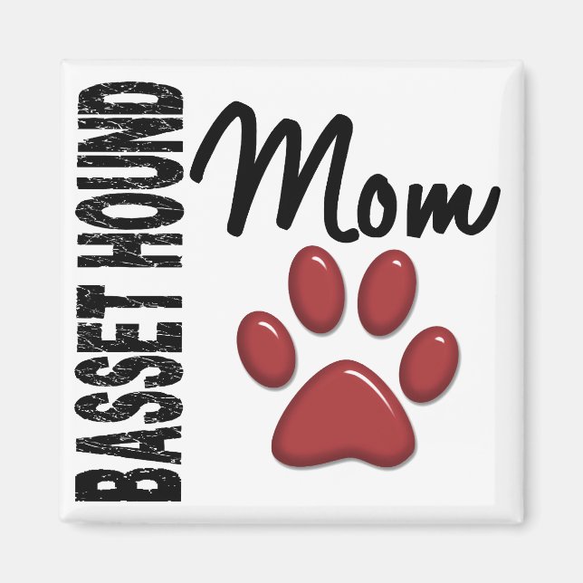 Basset Hound Mamma 2 Magnet (Framsidan)