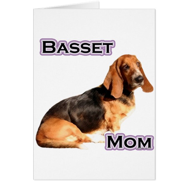 Basset Hound Mamma 4 Hälsningskort (Framsidan)