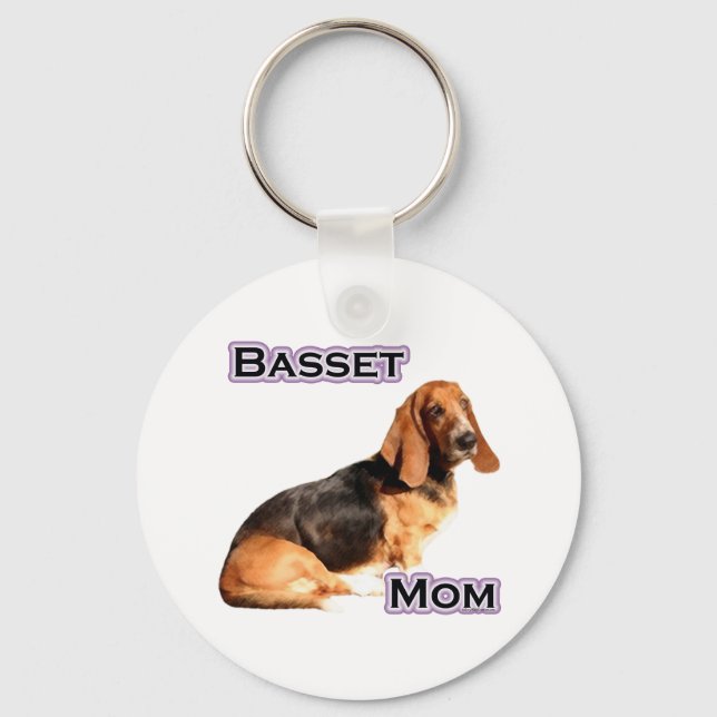 Basset Hound Mamma 4 - Nyckelkedja Nyckelring (Framsida)