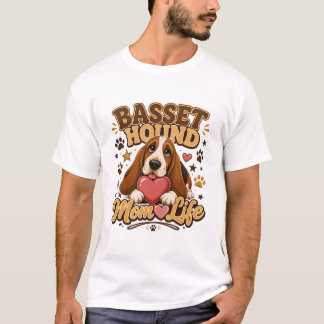 Basset Hound Mamma Liv T-shirt – Rolig Basset Houn
