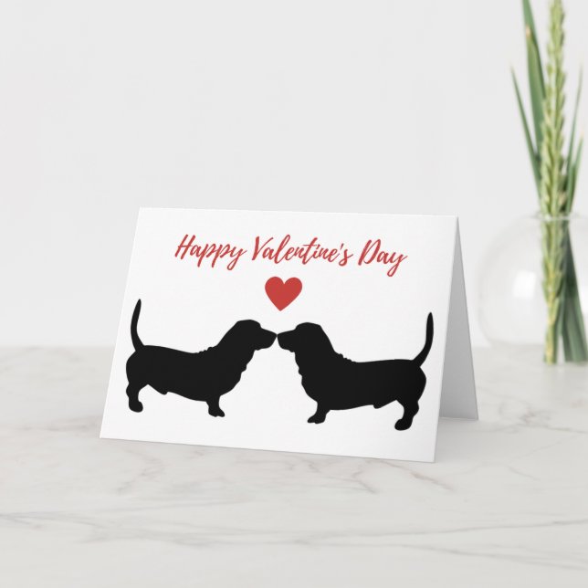 BASSET HOUND-mappat Valentines day-kort Tack Kort (Framsida)