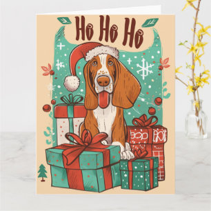 Basset Hound med Gift Boxes jul Kort