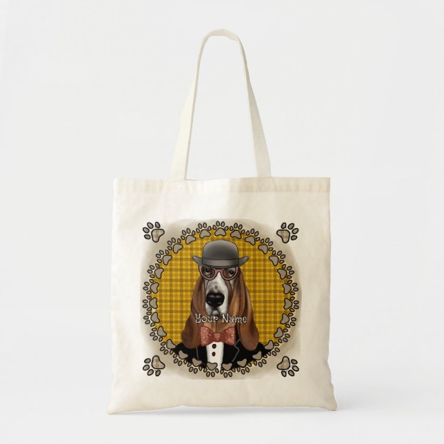 Basset Hound med glasögon Tygkasse (Framsidan)