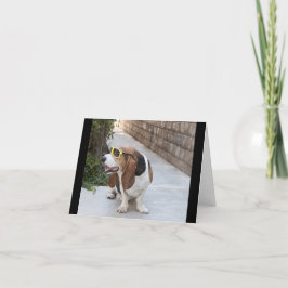 Basset Hound med solglasögon Kort