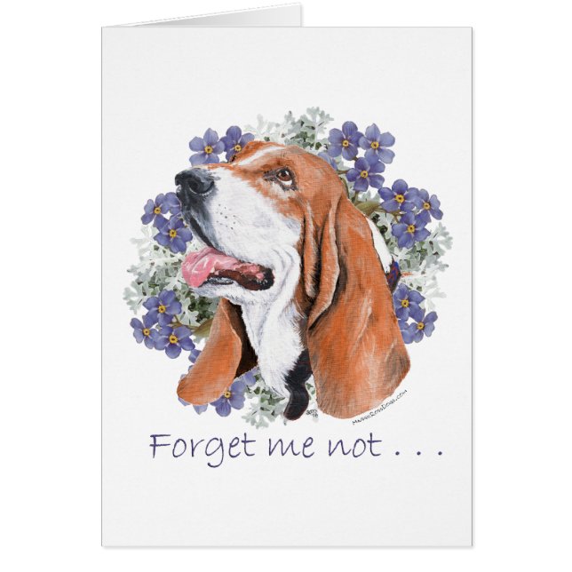 Basset Hound Minne Hälsningskort (Framsidan)