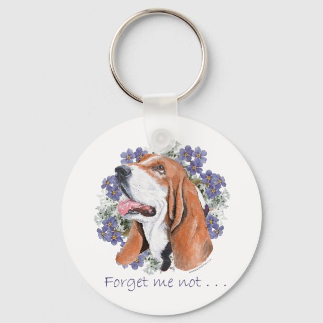 Basset Hound Minne Nyckelring (Framsida)