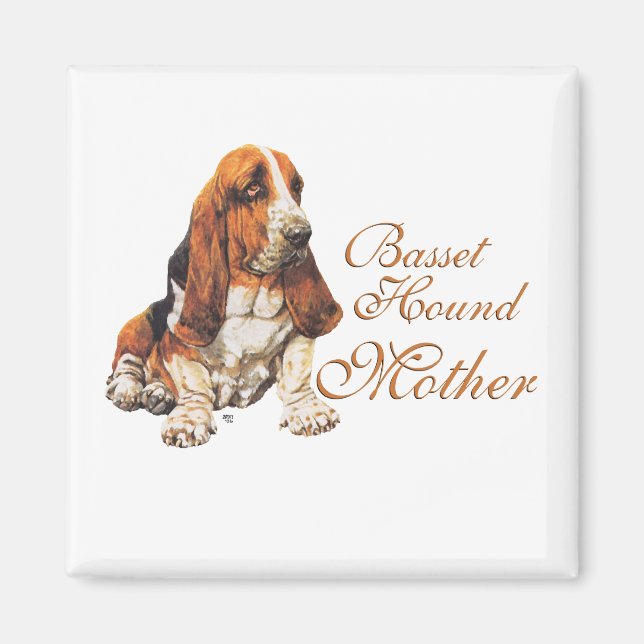 Basset Hound Mors dag Magnet (Framsidan)