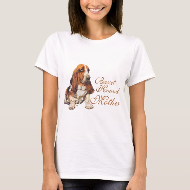 Basset Hound Mors Dag T Shirt (Framsida)