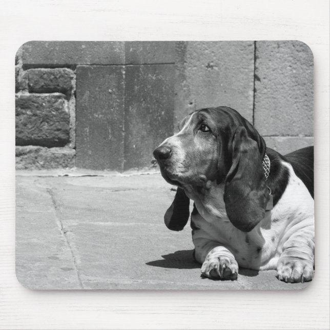 Basset Hound Mousepad Musmatta (Framsidan)