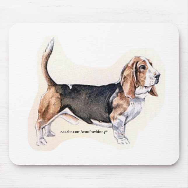 Basset Hound Mousepad Musmatta (Framsidan)