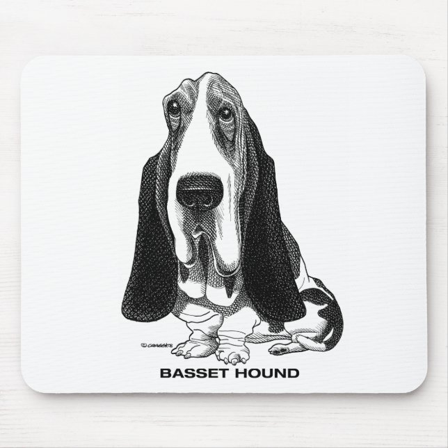 Basset Hound Mousepad Musmatta (Framsidan)