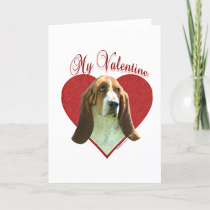 Basset Hound My Valentine Helgkort