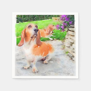 Basset hound Napkins Pappersservett
