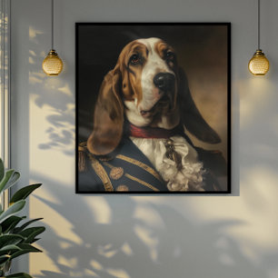 Basset Hound napoleon stil Poster