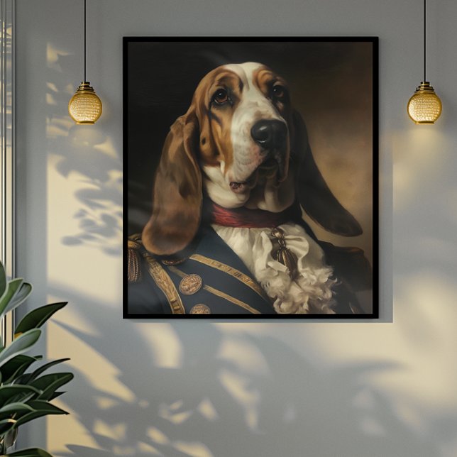 Basset Hound napoleon stil Poster (Skapare uppladdad)