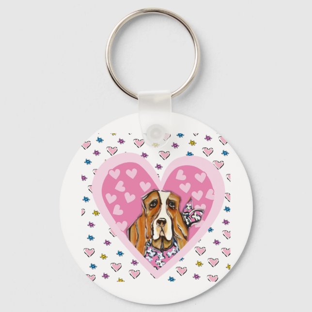 Basset Hound Nyckelring (Framsida)