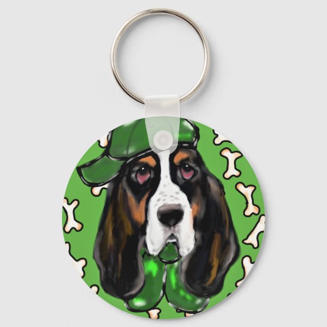 Basset Hound Nyckelring (Framsida)