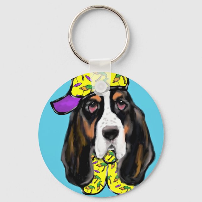 Basset Hound Nyckelring (Framsida)