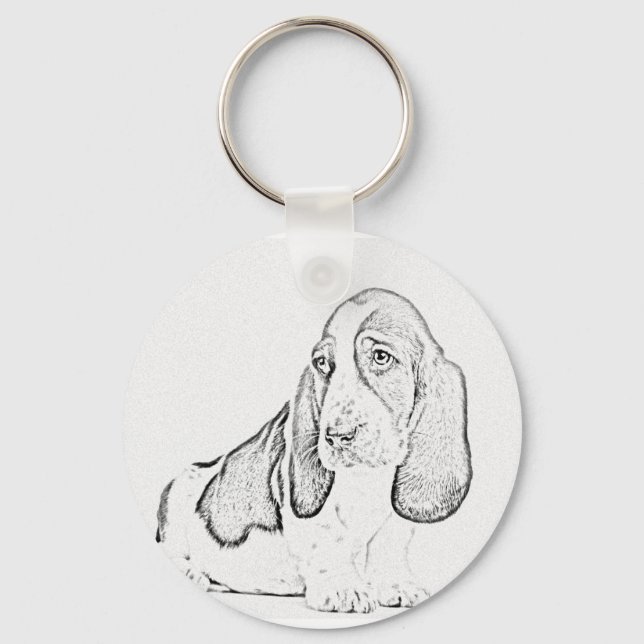Basset hound nyckelring (Framsida)