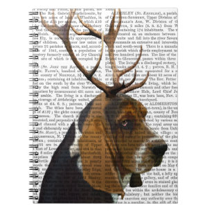 Basset Hound och Antlers Anteckningsbok Med Spiral