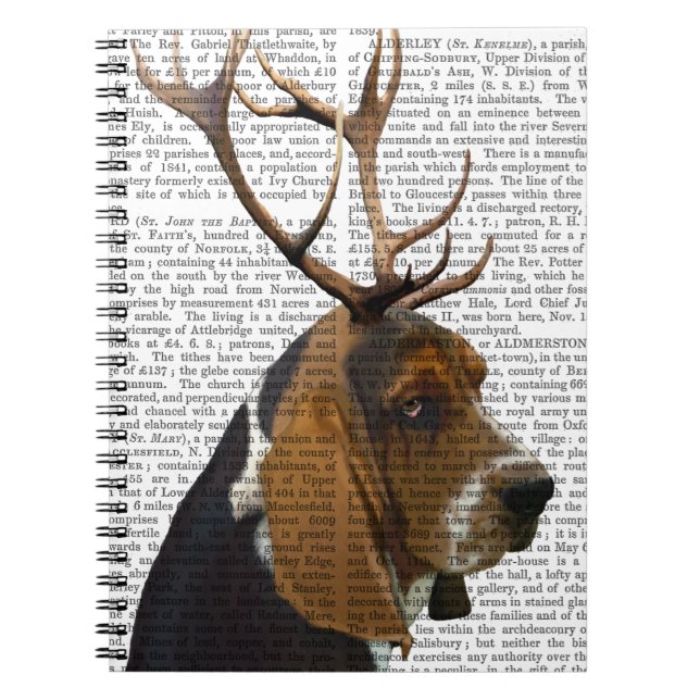 Basset Hound och Antlers Anteckningsbok Med Spiral (Framsidan)