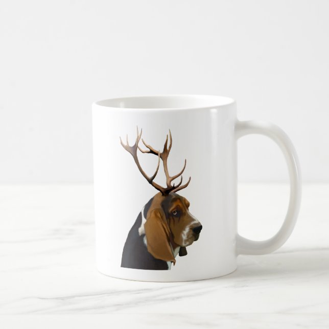 Basset Hound och Antlers Kaffemugg (Höger)