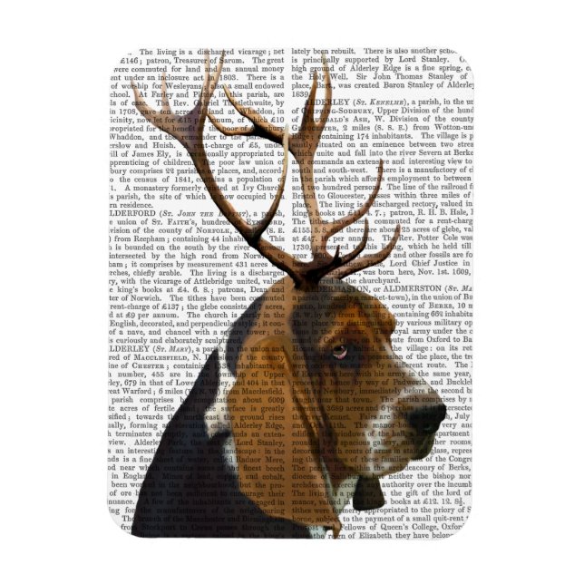 Basset Hound och Antlers Magnet (Vertikal)