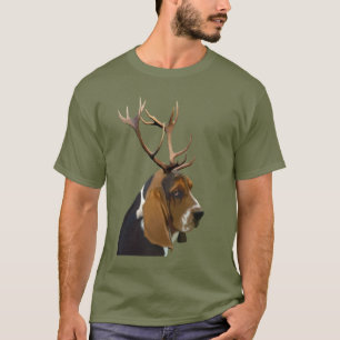 Basset Hound och Antlers Tee Shirt