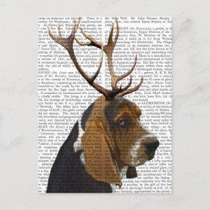 Basset Hound och Antlers Vykort