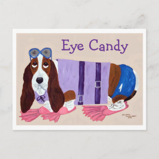 Basset Hound Ögon Godis Helg Vykort